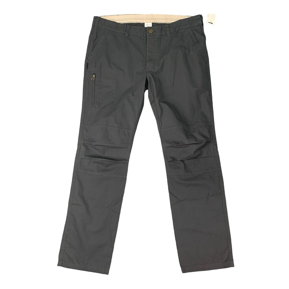 Quechua Hiking Pants Mens 42x34 Gray Cotton Double Knee Outdoor Active Trekking